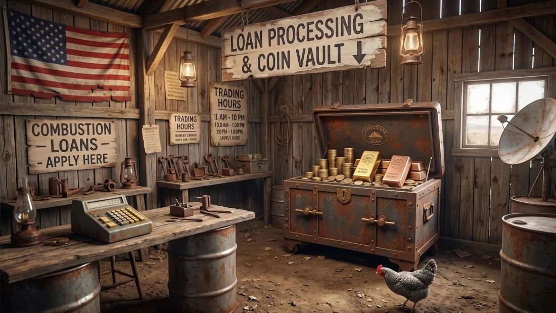 Coin vault inside the First Combustion Bank